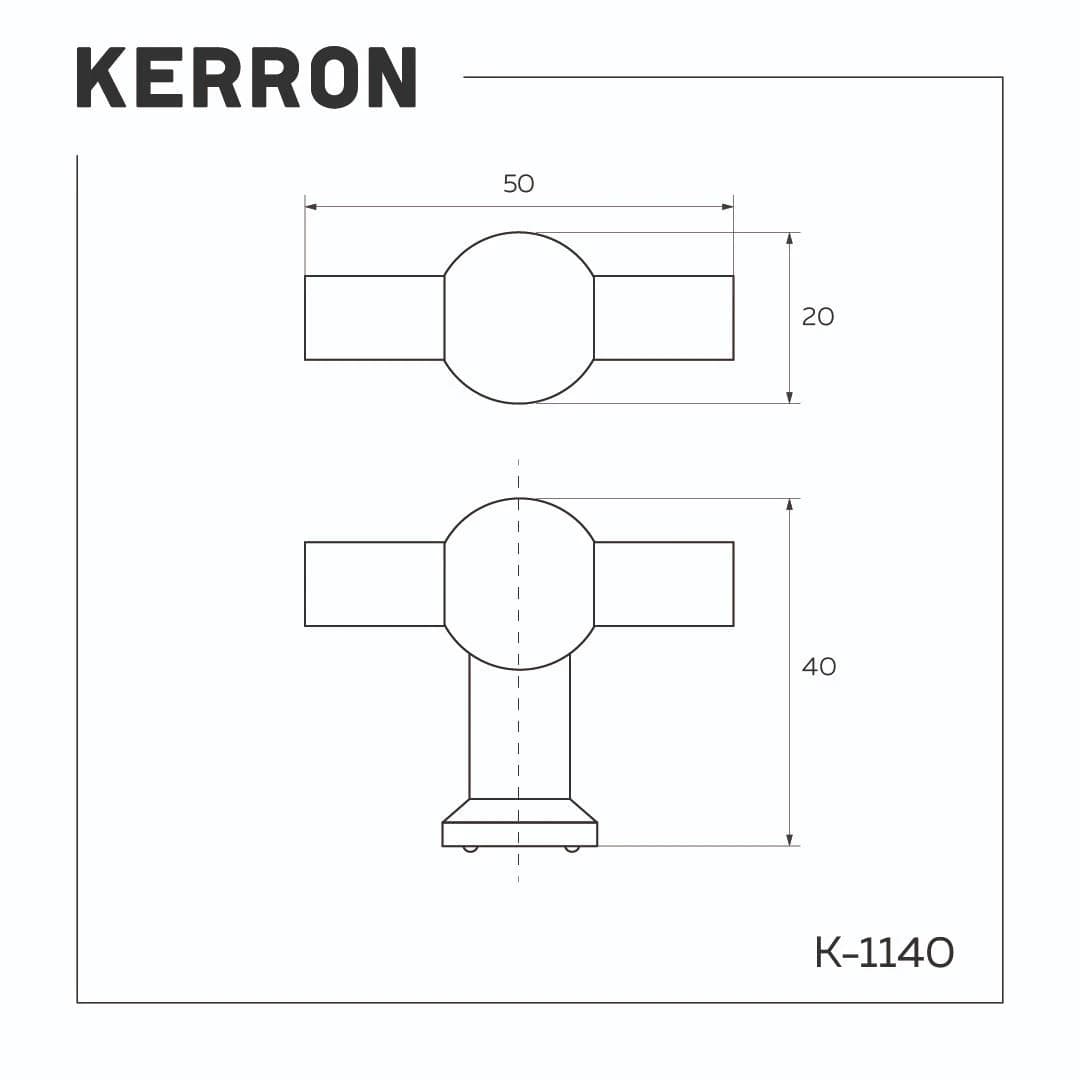 Ручка кнопка KERRON Черный матовый K-1140 BL