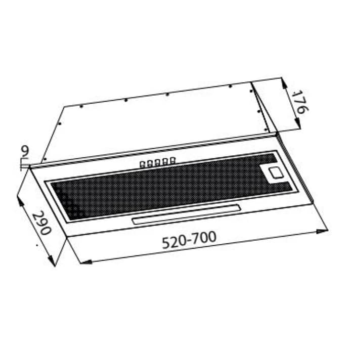 Вытяжка кухонная EVELUX Черный 860 м3/ч INTEGRAL 60 B