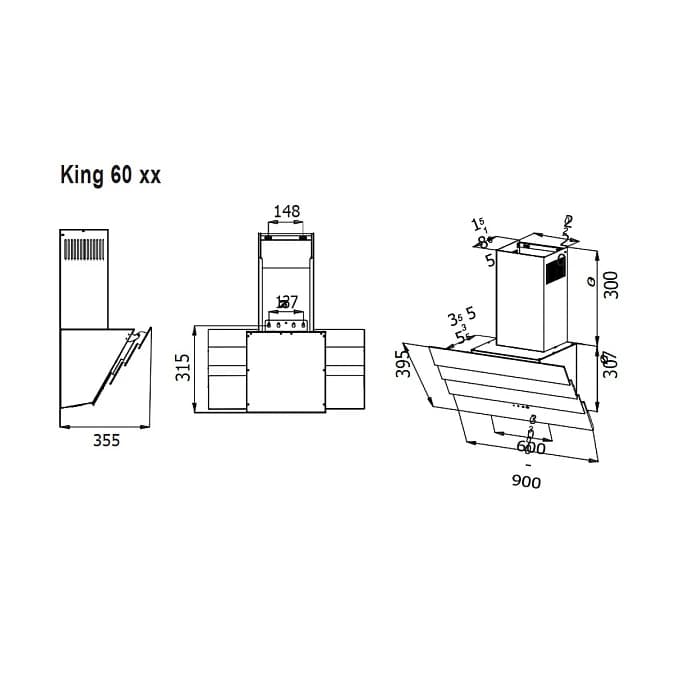 Вытяжка кухонная EVELUX Бежевый 920 м3/ч KING 60 IG