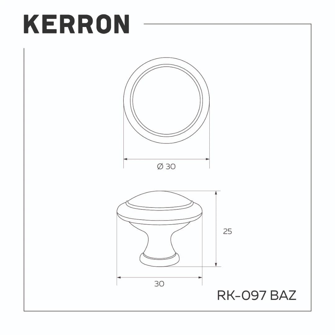 Ручка кнопка KERRON Черненый старинный цинк RK-097 BAZ