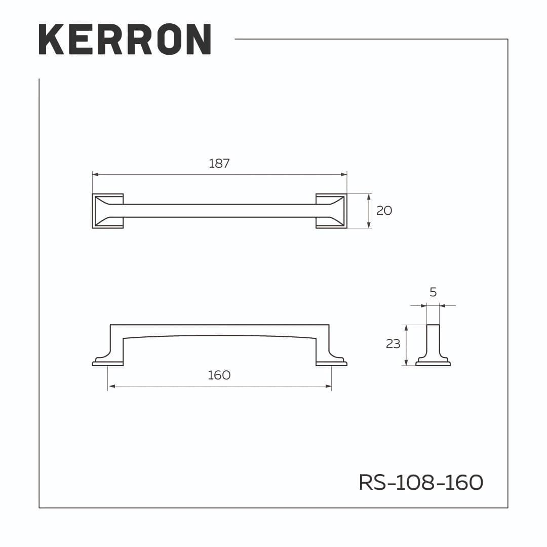 Ручка скоба KERRON Золото матовое 160 мм RS-108-160 BSG