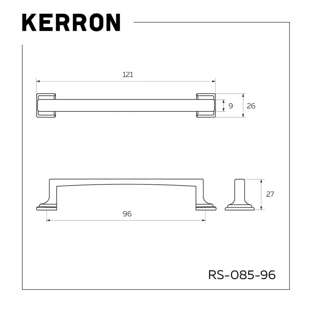 Ручка скоба KERRON Черненый старинный цинк 96 мм RS-085-96 BAZ