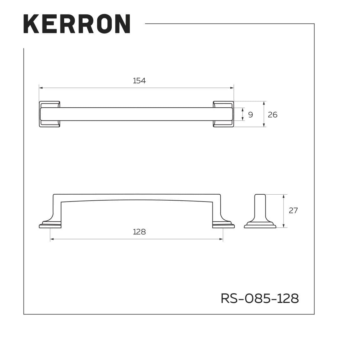 Ручка скоба KERRON Черненый старинный цинк 128 мм RS-085-128 BAZ