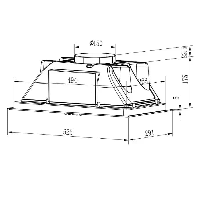 Вытяжка кухонная EVELUX Черный 750 м3/ч Margit 60 B