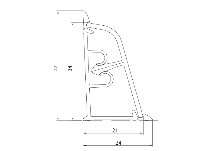 Плинтус кухонный 4200 мм TERMOPLAST BL44