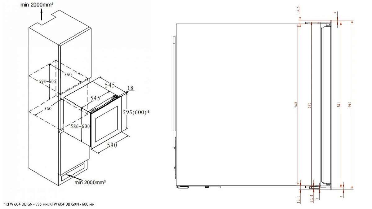 Винный шкаф KORTING Черное стекло KFW 604 DB GXN