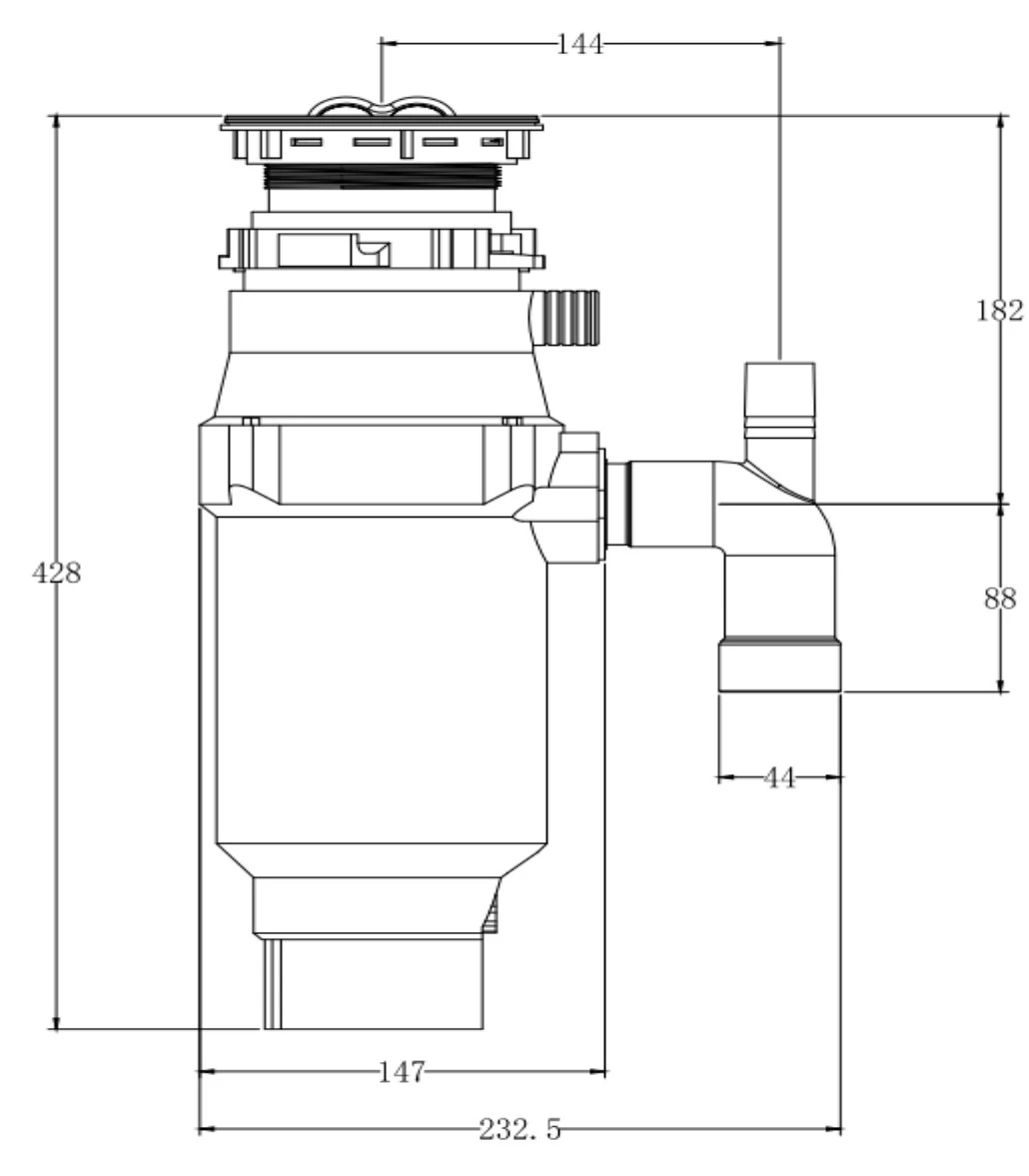 Измельчитель отходов LONGRAN Черный D560 - 1L