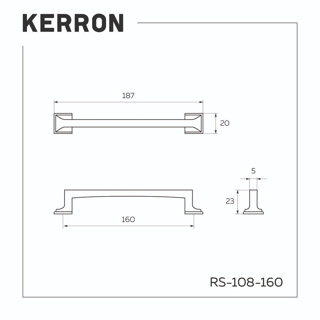Ручка скоба KERRON Золото матовое 160 мм RS-108-160 BSG