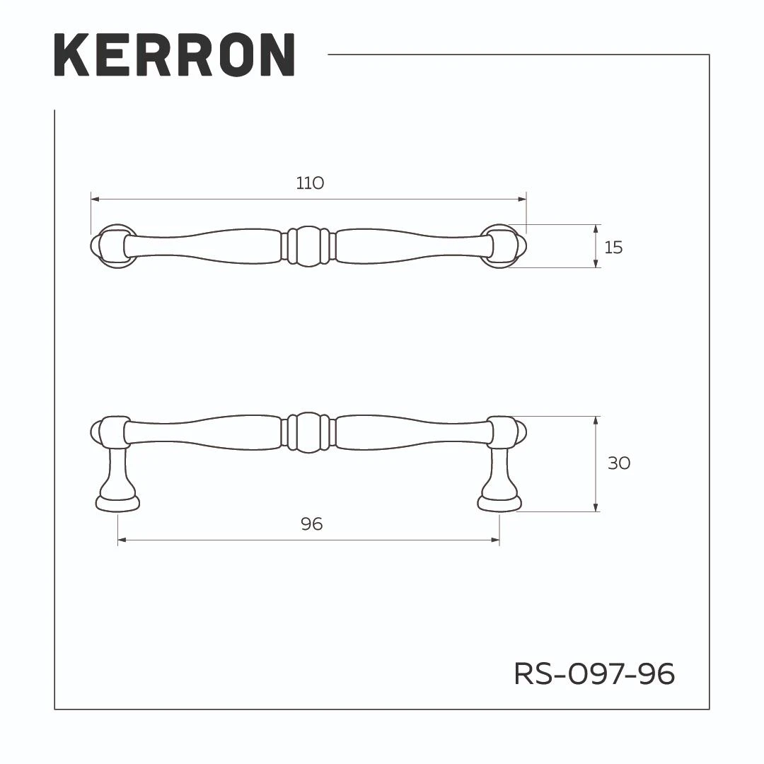 Ручка скоба KERRON Черненый старинный цинк 96 мм RS-097-96 BAZ