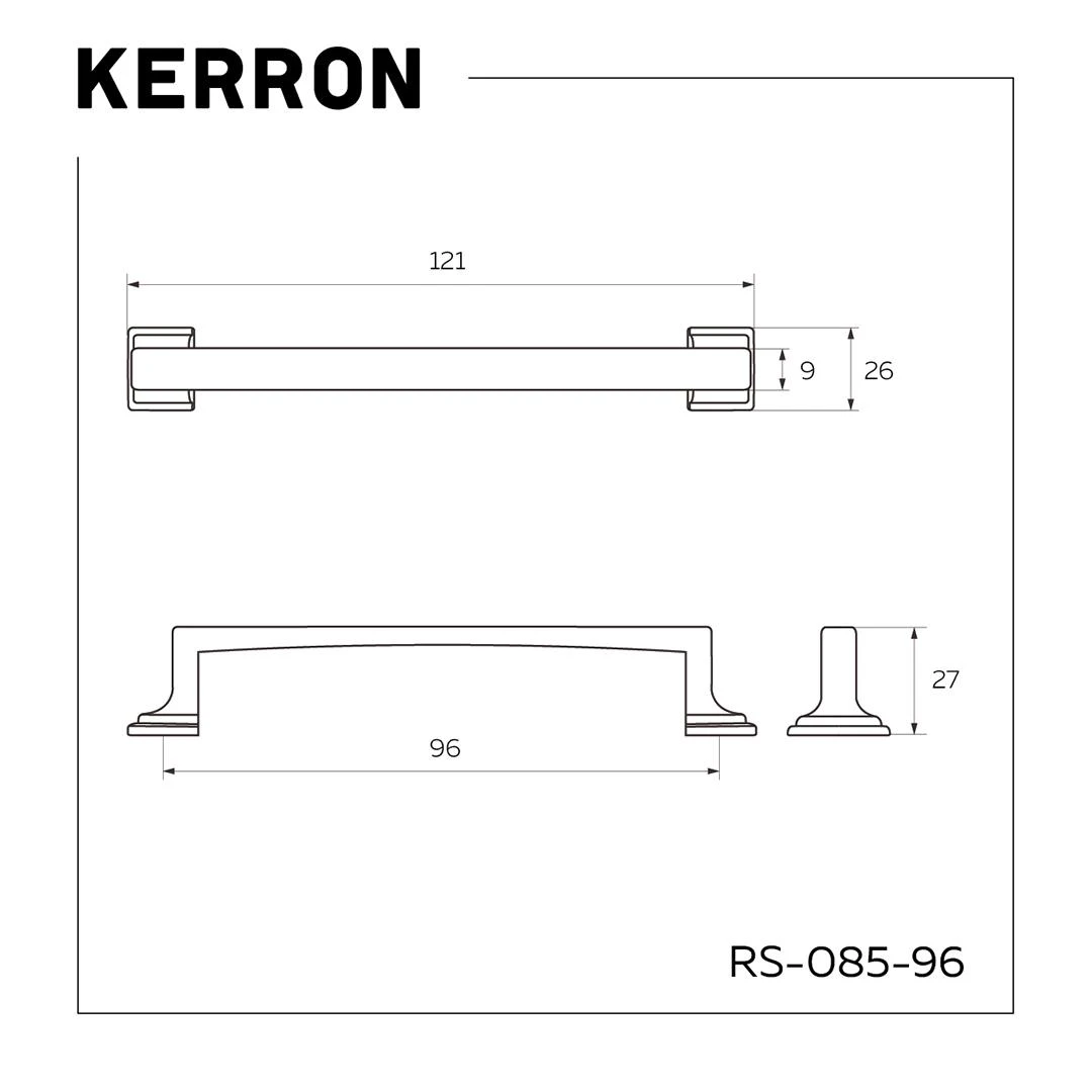 Ручка скоба KERRON Черненый старинный цинк 96 мм RS-085-96 BAZ
