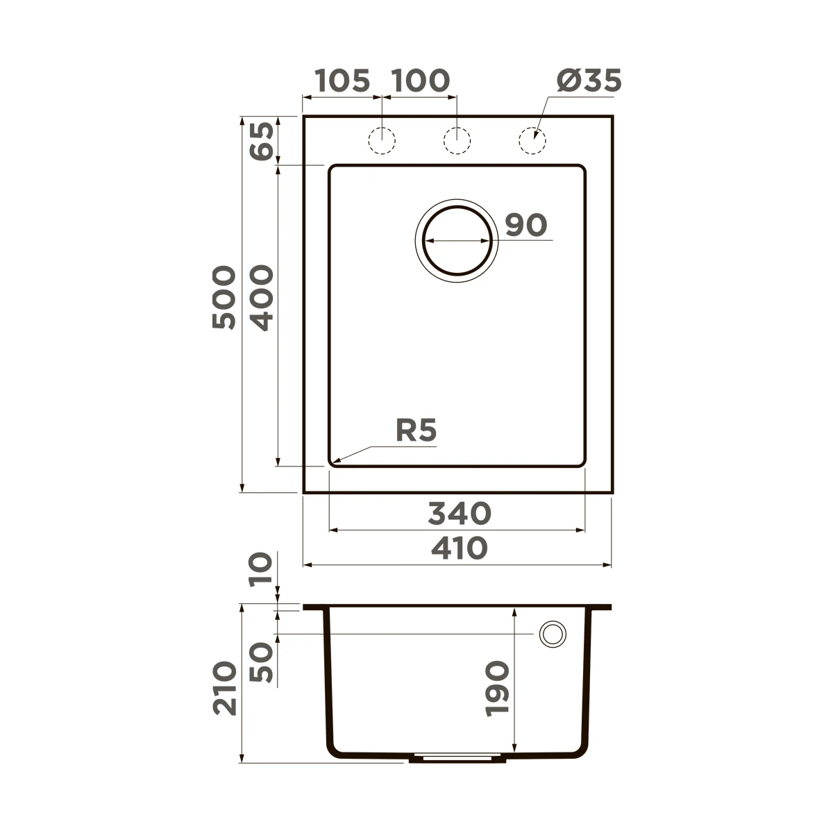 Мойка OMOIKIRI Графит Bosen 41A-GB