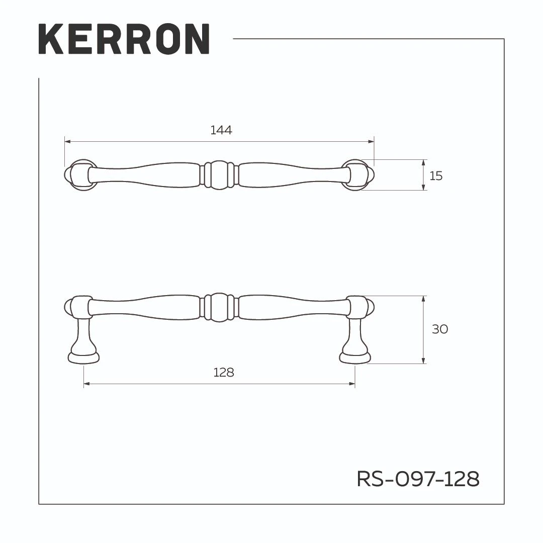 Ручка скоба KERRON Черненый старинный цинк 128 мм RS-097-128 BAZ
