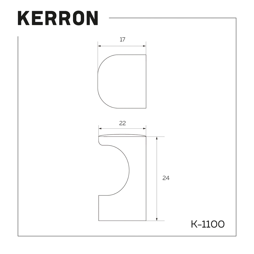 Ручка кнопка KERRON Хром матовый K-1100 SC